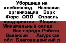 Уборщица на хлебозавод › Название организации ­ Ворк Форс, ООО › Отрасль предприятия ­ Уборка › Минимальный оклад ­ 24 000 - Все города Работа » Вакансии   . Амурская обл.,Благовещенский р-н